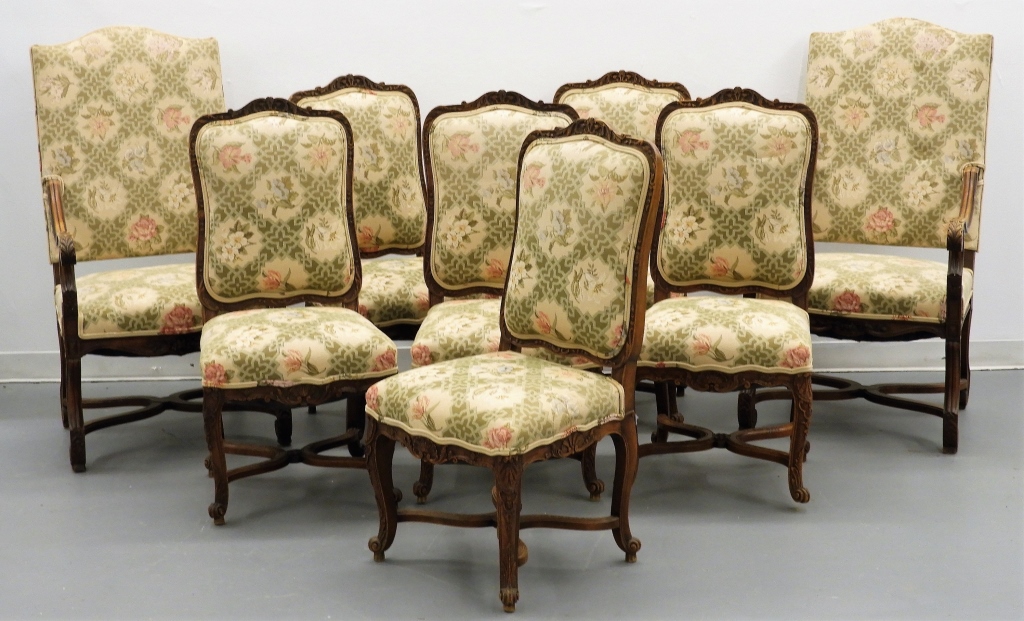 Appraisal: PC FRENCH ROCOCO CARVED SHELL DINING CHAIRS France Circa Matching