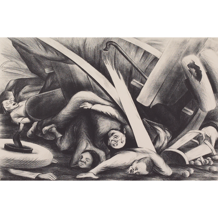 Appraisal: Chet Lamore American - After the Harvest lithograph x pencil