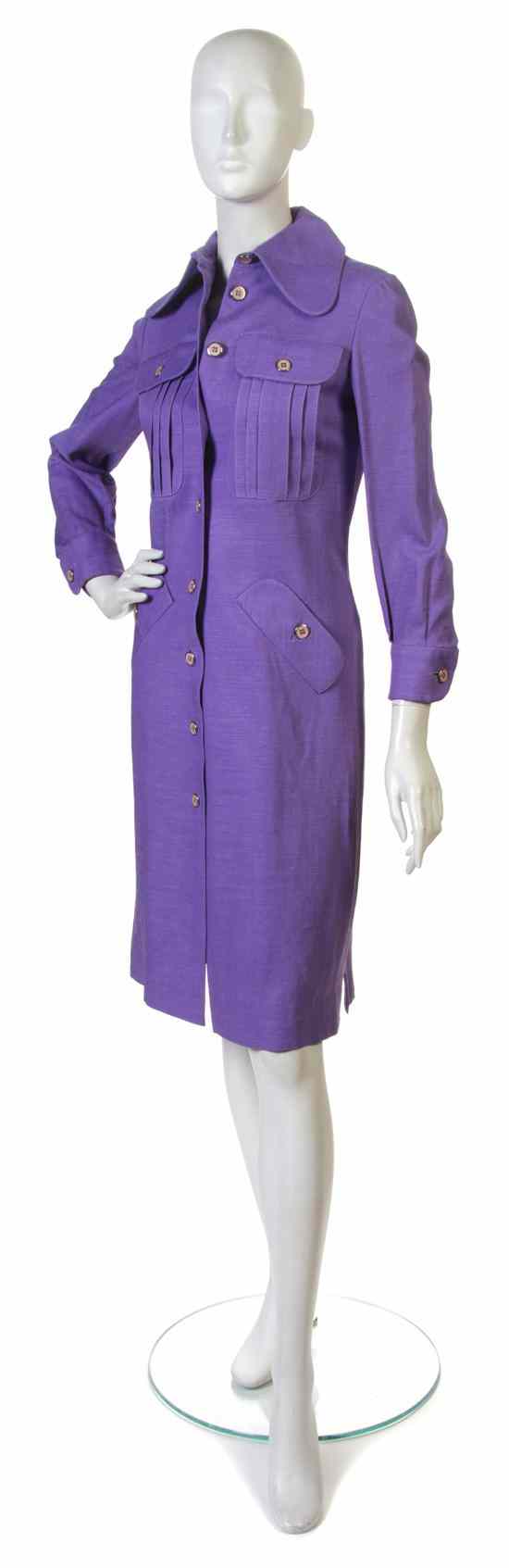 Appraisal: A Donald Brooks Purple Linen Day Dress Labeled Donald Brooks