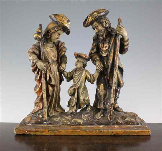 Appraisal: An early th century Spanish carved giltwood and gesso family