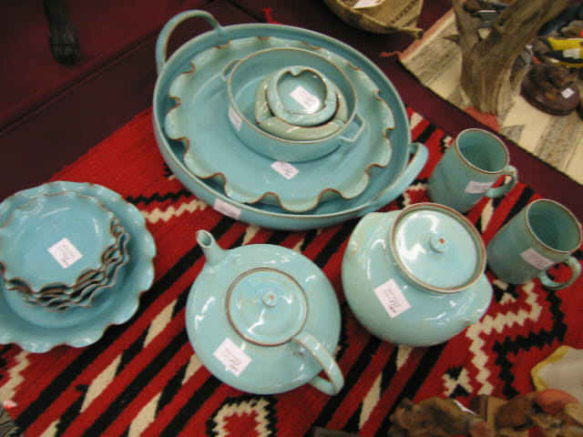 Appraisal: Pc Collection of North Carolina Pottery turquoise glaze from Seagrove