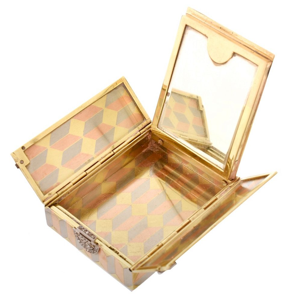 Appraisal: Vintage Cartier K Compact Vintage Cartier Karat Tri-color Gold Lady's