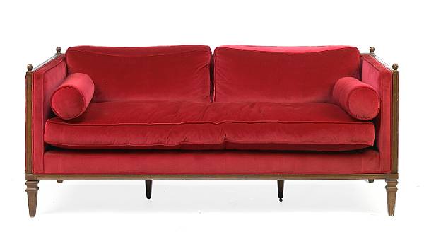 Appraisal: A pair of Louis XVI style sofas height in length