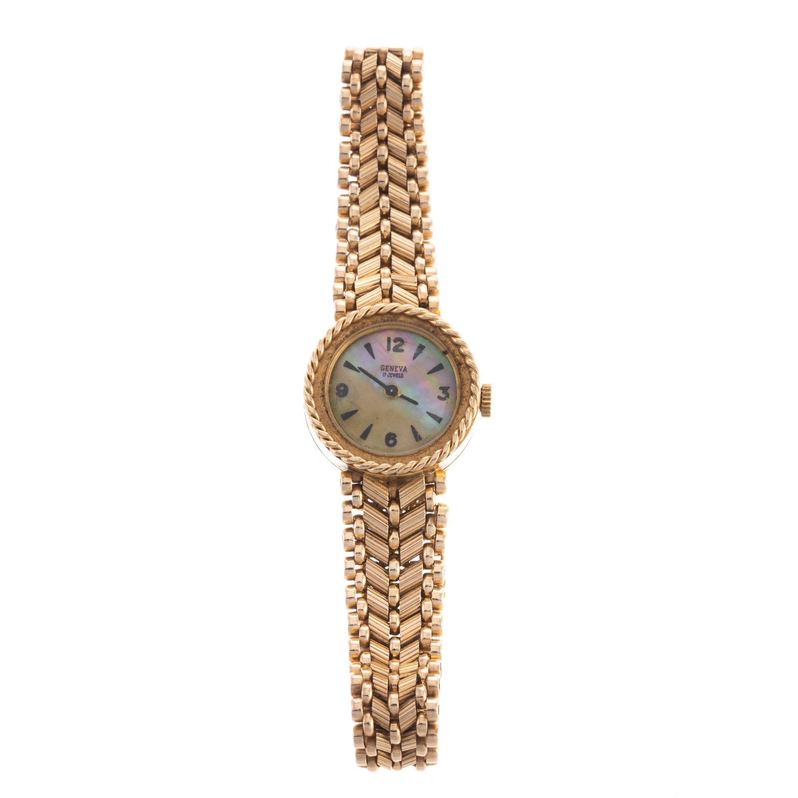 Appraisal: A LADIES VINTAGE GENEVA WRIST WATCH IN K K yellow