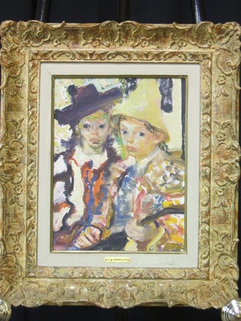 Appraisal: LUIGI CORBELLINI ITALIAN - TWO CLOWNS BOY AND GIRL Oil