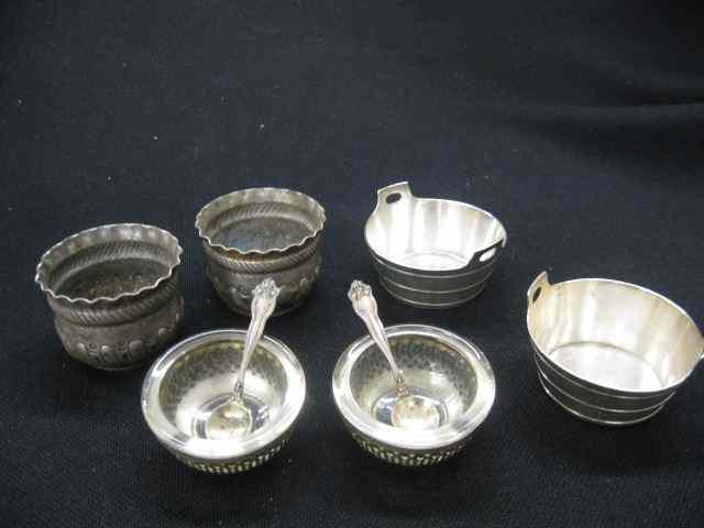 Appraisal: Pairs of Sterling Silver Salt Cellars includesearly Wood Hughes tubs