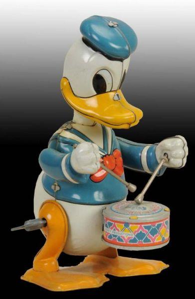 Appraisal: Linemar Disney Donald Duck Drummer Wind-Up O B Description Japanese