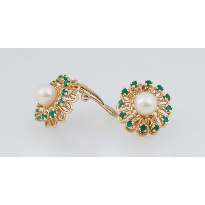 Appraisal: Pair of K Yellow Gold Clip Earrings with a central