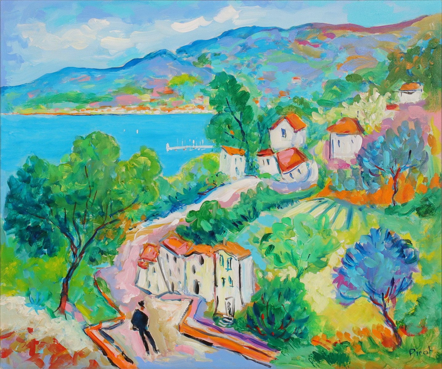 Appraisal: JEAN-CLAUDE PICOT - OIL ON CANVASJean-Claude Picot - Le Promeneur