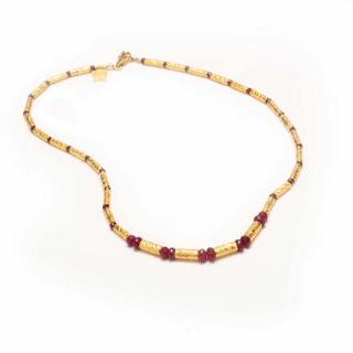 Appraisal: KT Gold and Ruby Necklace Kurtulan necklace comprised of hand