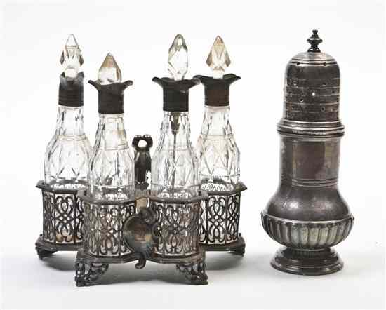 Appraisal: An English Silver Cruet Set Charles Thomas Fox George Fox