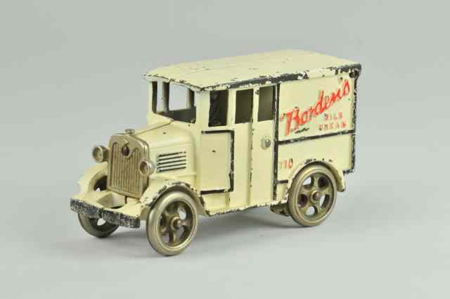 Appraisal: BORDEN'S MILK TRUCK Hubley large cast iron delivery truck painted