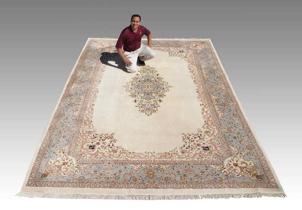 Appraisal: PERSIAN KERMAN HAND KNOTTED WOOL RUG ' '' x '