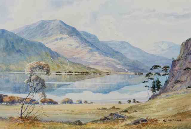 Appraisal: ARTHUR D BELL - Lake Buttermere signed and dated titled