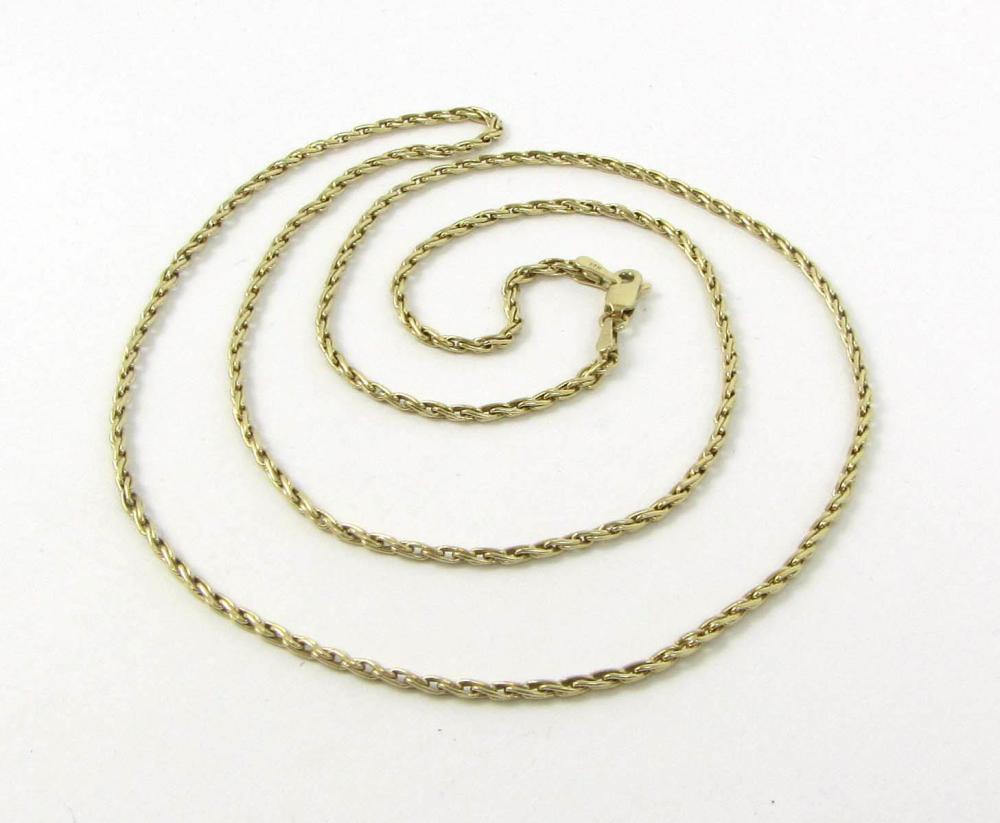 Appraisal: SOLID FOURTEEN KARAT YELLOW GOLD ROPE CHAIN weighing grams and