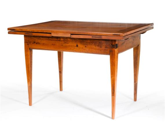 Appraisal: DRAW LEAF TABLE Biedermeier Switzerland Cherry x x cm Legs