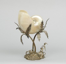 Appraisal: A Nautilus Shell On A Silver Plated Metal Stand A