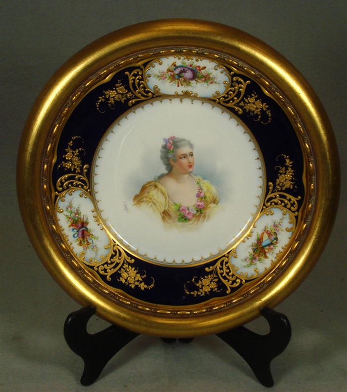 Appraisal: Sevres style portrait plate in gilt wood frame Mme de