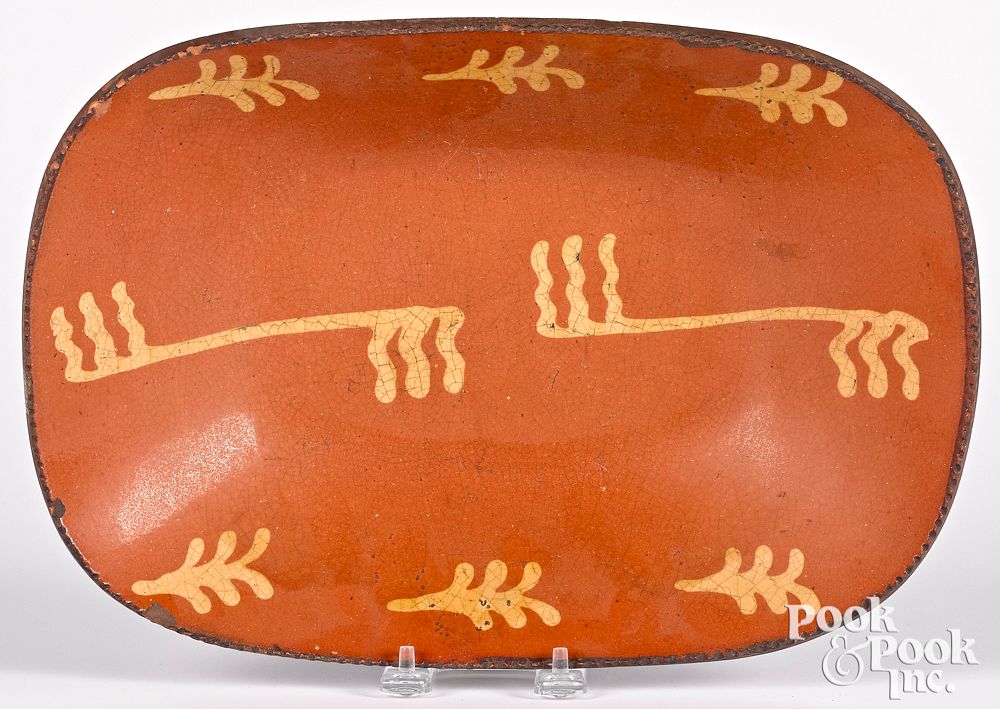 Appraisal: Pennsylvania redware loaf dish th c Pennsylvania redware loaf dish