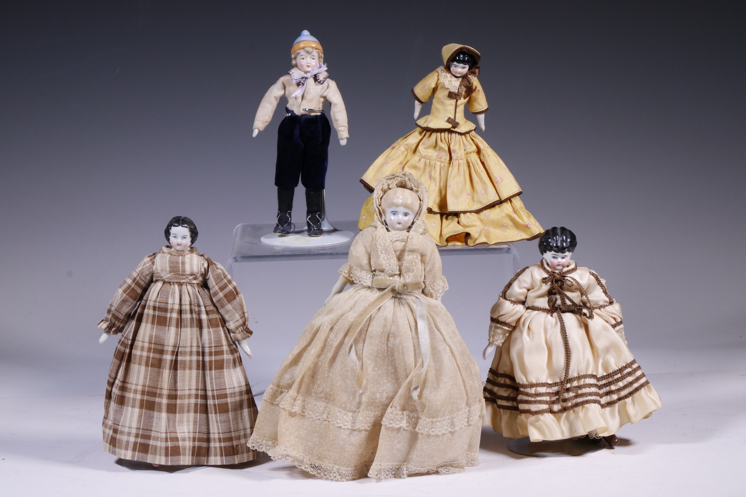 Appraisal: CHINA HEAD DOLLS Group of Antique Small China Head Dolls