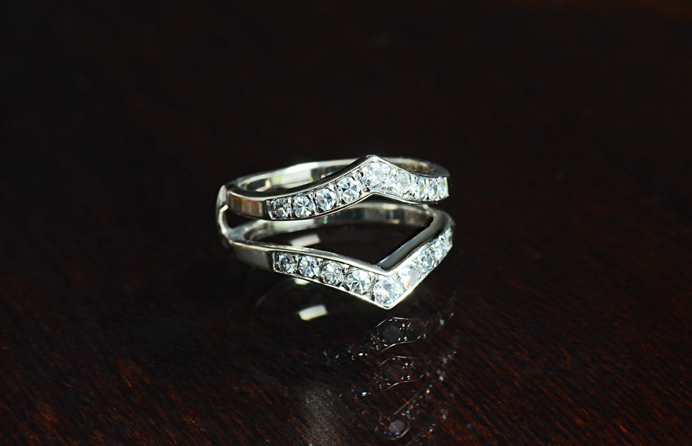 Appraisal: K DIAMOND RING JACKET K white gold insert ring contains