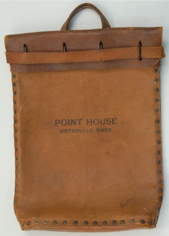 Appraisal: TOOLED LEATHER MAILBAG Early th CenturyPoint House Osterville Mass with