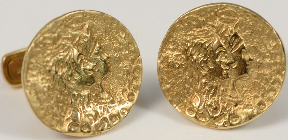 Appraisal: Pair of Karat Gold Cufflinks in form of ancient coins