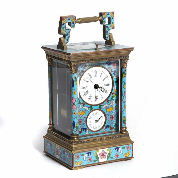 Appraisal: A Chinese cloisonne carriage clock modern height in