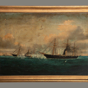 Appraisal: American School th Century Battle of the USS Kearsarge and