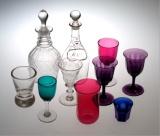 Appraisal: GROUP OF th CENTURY COLOURED AND CLEAR GLASS comprising an