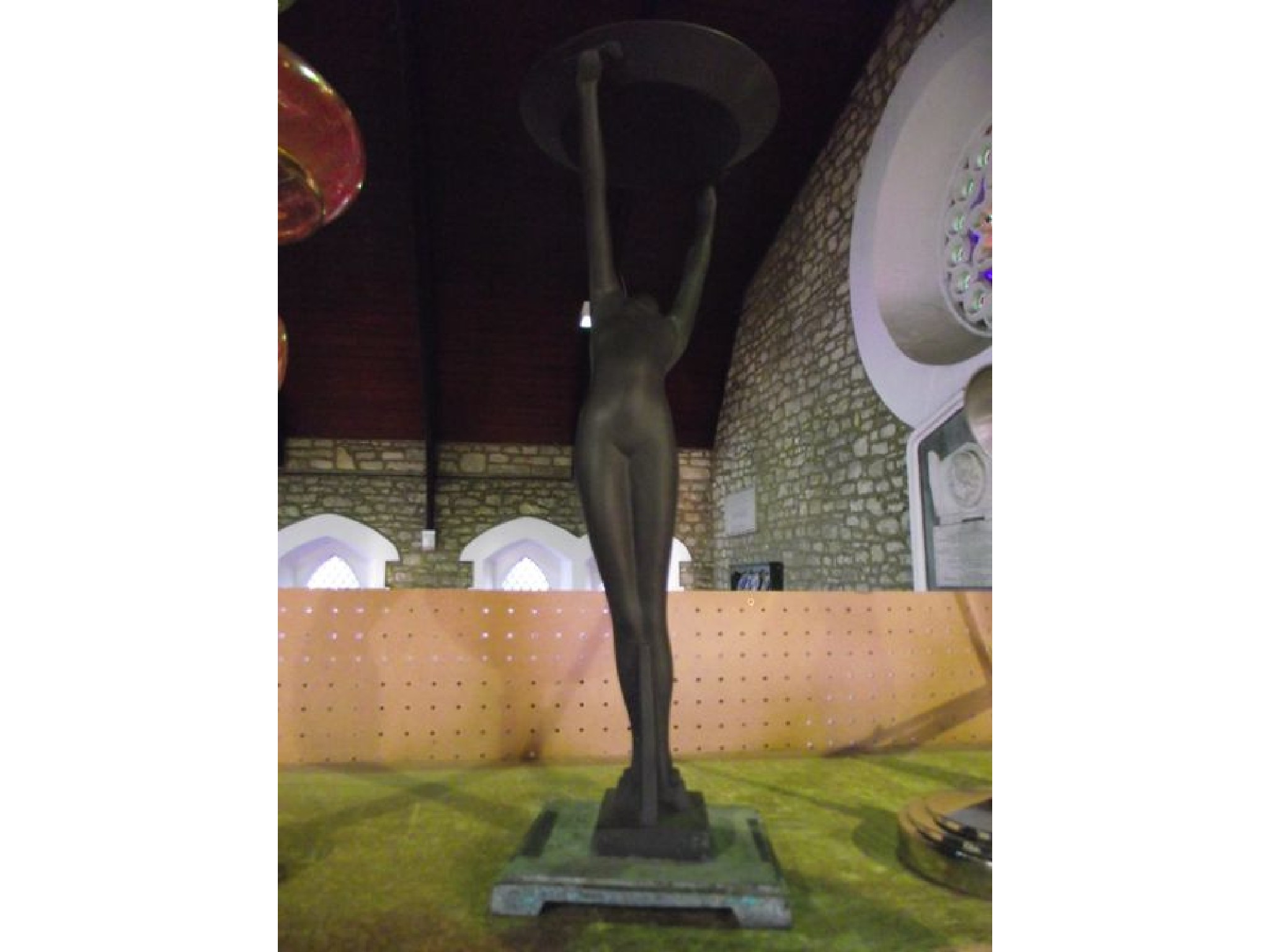 Appraisal: A contemporary cast metal jardini re base plant stand in