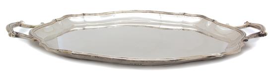 Appraisal: Sale Lot An English Two-Handled Silver Serving Tray Carrington Co