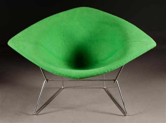 Appraisal: Harry Bertoia ''Diamond'' chair for Knoll designed chrome wire frame