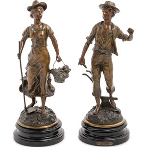 Appraisal: A Pair of French Cast Metal Figures Late th Early