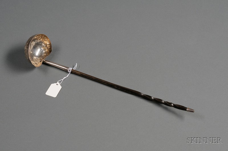 Appraisal: Late George III Silver Toddy Ladle London maker's mark partially