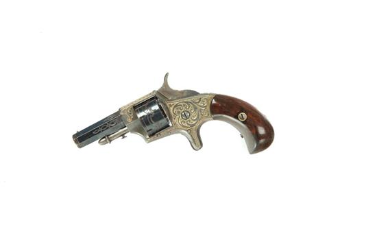 Appraisal: FINE ENGRAVED HOPKINS AND ALLEN POCKET REVOLVER caliber seven-shot cylinder