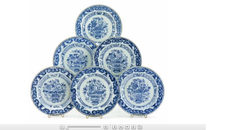 Appraisal: Six Chinese Export blue and white porcelain p late skangxi