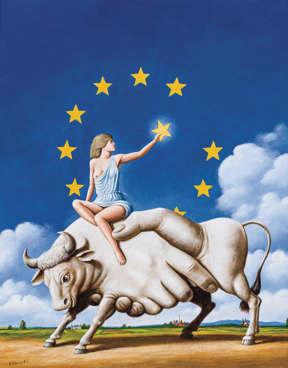 Appraisal: RAFAL OLBINSKI Polish American b Das Neue Europa oil on