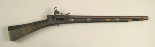 Appraisal: Middle Eastern flintlock rifle approx caliber with bone and brass