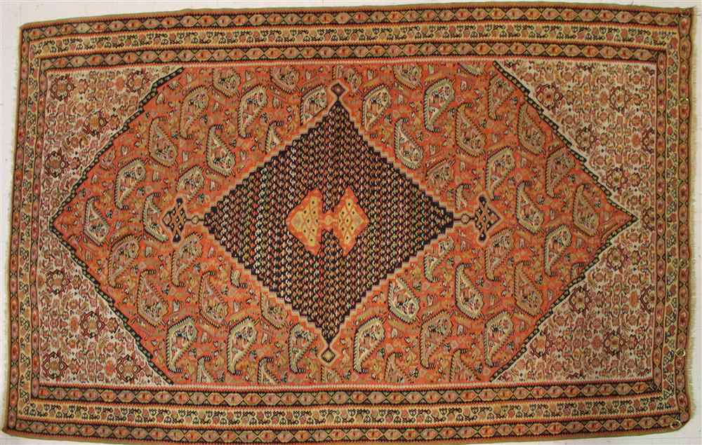 Appraisal: KELIM FLATWEAVE WITH PAISLEYS approx x in