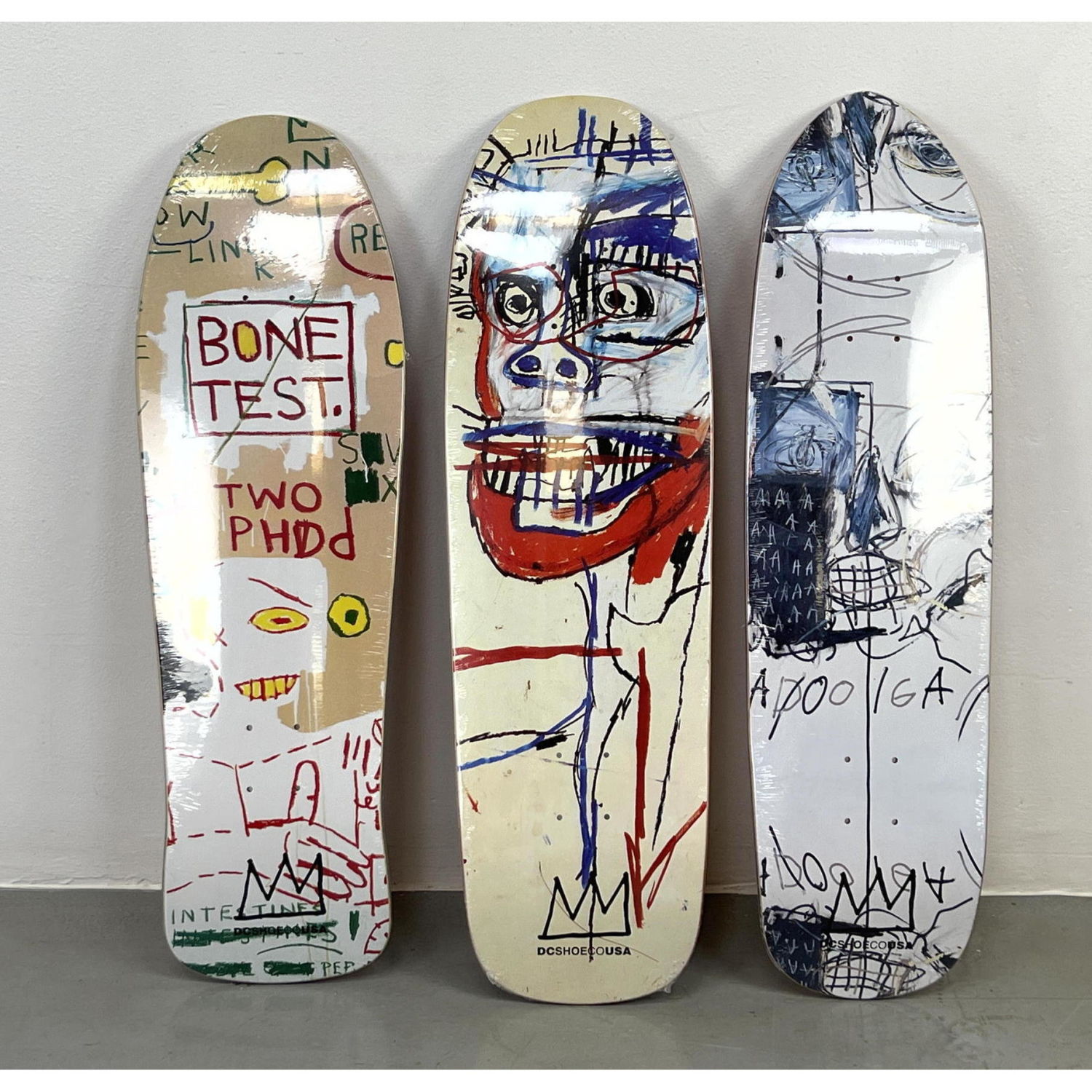 Appraisal: Set Jean-Michel Basquiat Limited edition Skateboard Deck Boards DC SHOE