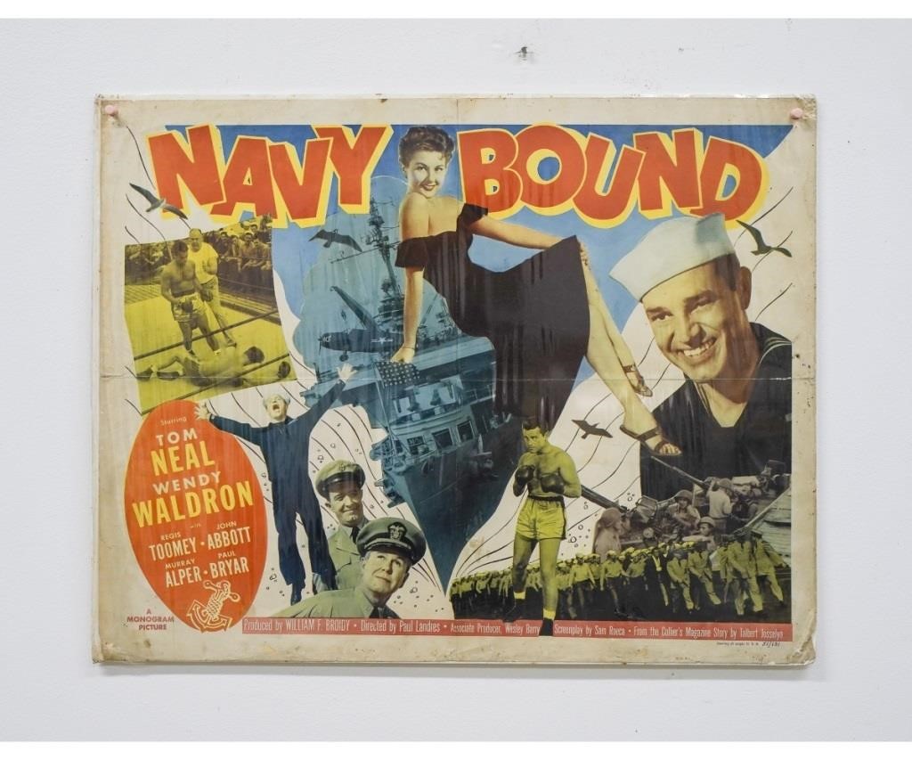 Appraisal: Advertizing movie poster titled Navy Bound x ss x oa