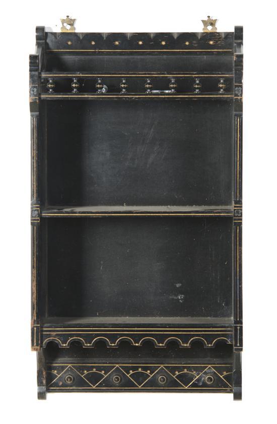 Appraisal: n American Ebonized Hanging Vitrine late th century in the