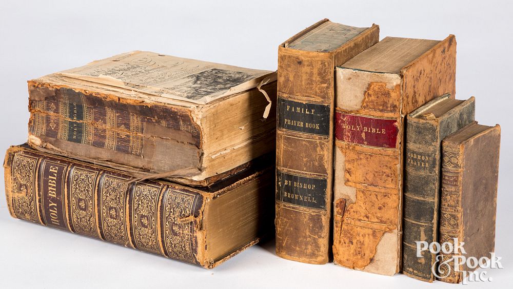 Appraisal: Group of Bibles and Prayer Books Group of Bibles and