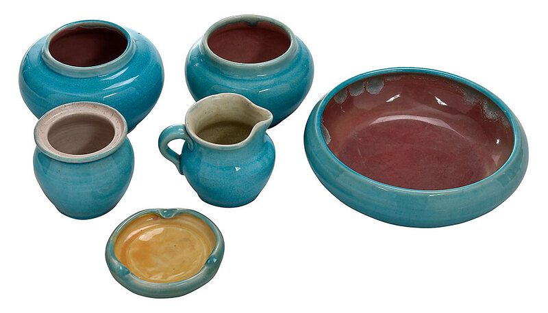 Appraisal: Six Pieces Pisgah Forest Pottery Arden North Carolina - all