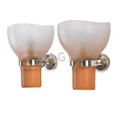 Appraisal: LUDOVICO SANTILLANA VENINI Pair of sconces Italy s s Blown