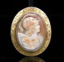 Appraisal: A Carved Cameo Shell Brooch ca late th century Very