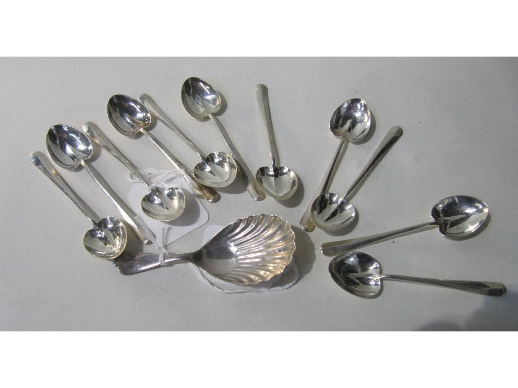 Appraisal: Lot comprising part set silver spoons with heart shaped bowls