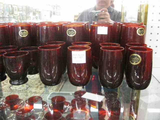 Appraisal: pcs ''Royal Ruby'' Anchor Glassware includes different sizes of glasses