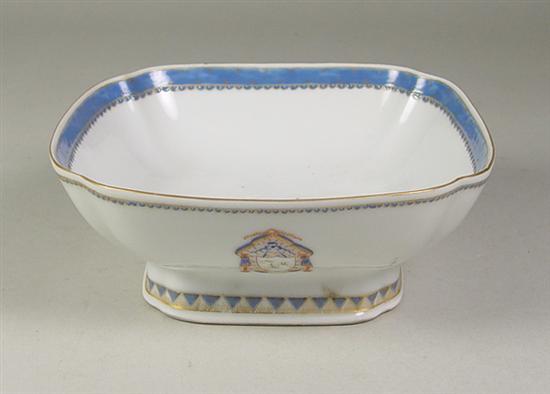 Appraisal: Monogrammed Coat of Arms Footed Bowl TM in shield Enameled